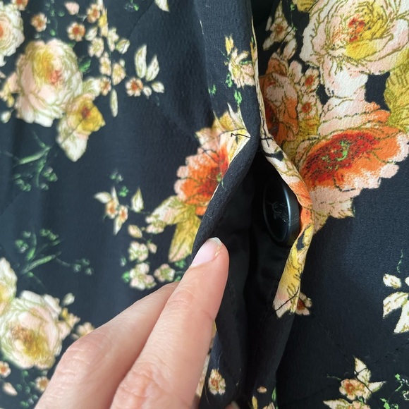 ZARA Quilted Floral Jacket Coat Size M-L - Picture 12 of 15